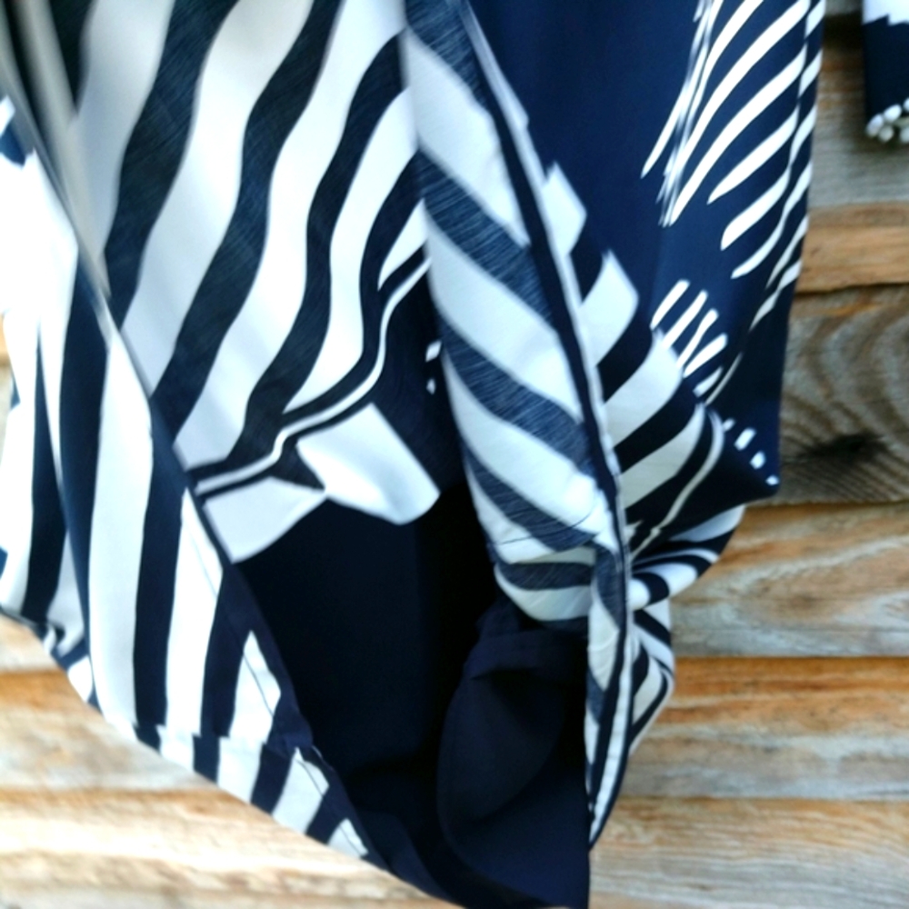 Crown & Ivy Women's Dress Navy/White Geometric Pattern New With Tags Small - Picture 9 of 16